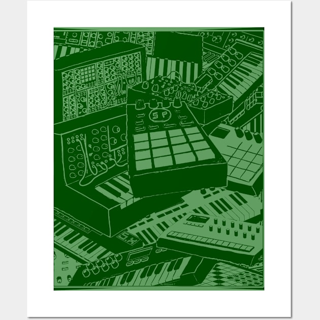 Synthesizers and electronic music instruments for musician Wall Art by Mewzeek_T